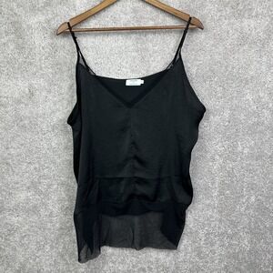 Amaryllis x Ashlee Nichols Black Sheer Tank Top Womens‎ 1X